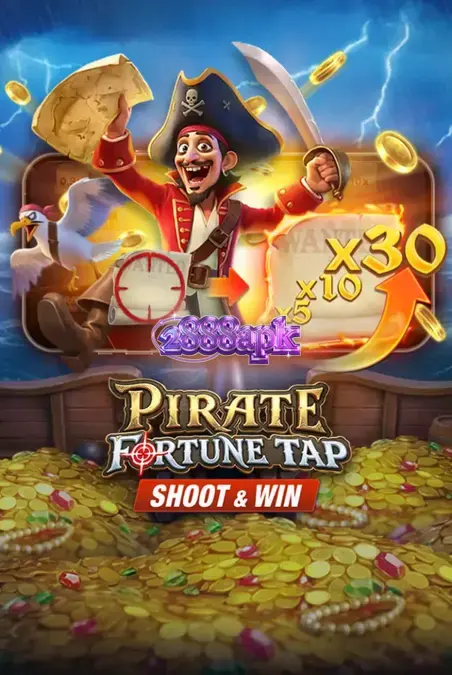 Pirate Fortune Tap گیم کا سمندری پس منظر اور توپ کا منظر
